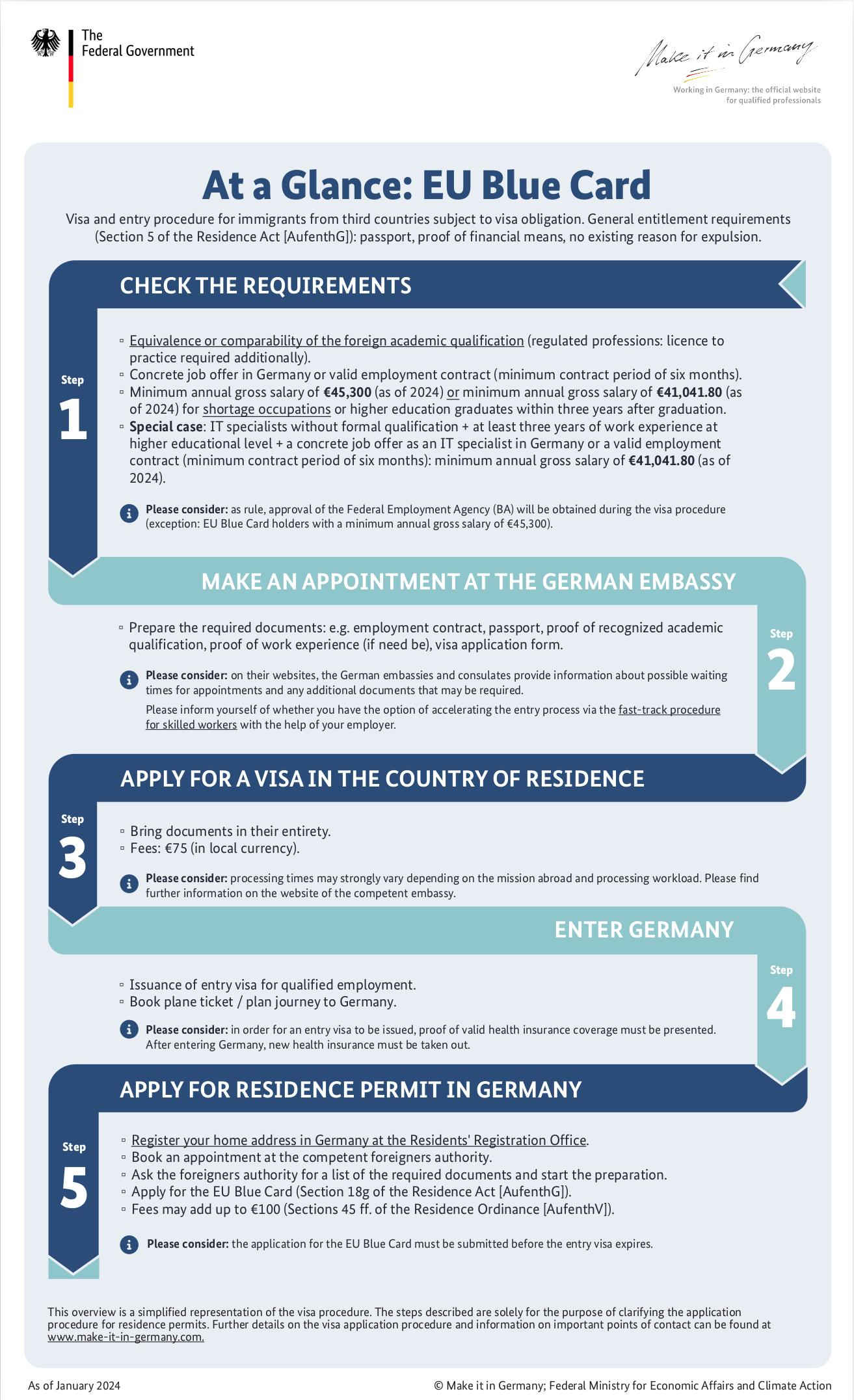 Infogram - EU Blue Card - working in Germany, Source: www.make-it-in-germany.com